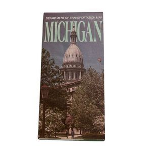 1991 Vintage Michigan Travel Map Guide Department Of Transportation Tourist Coll